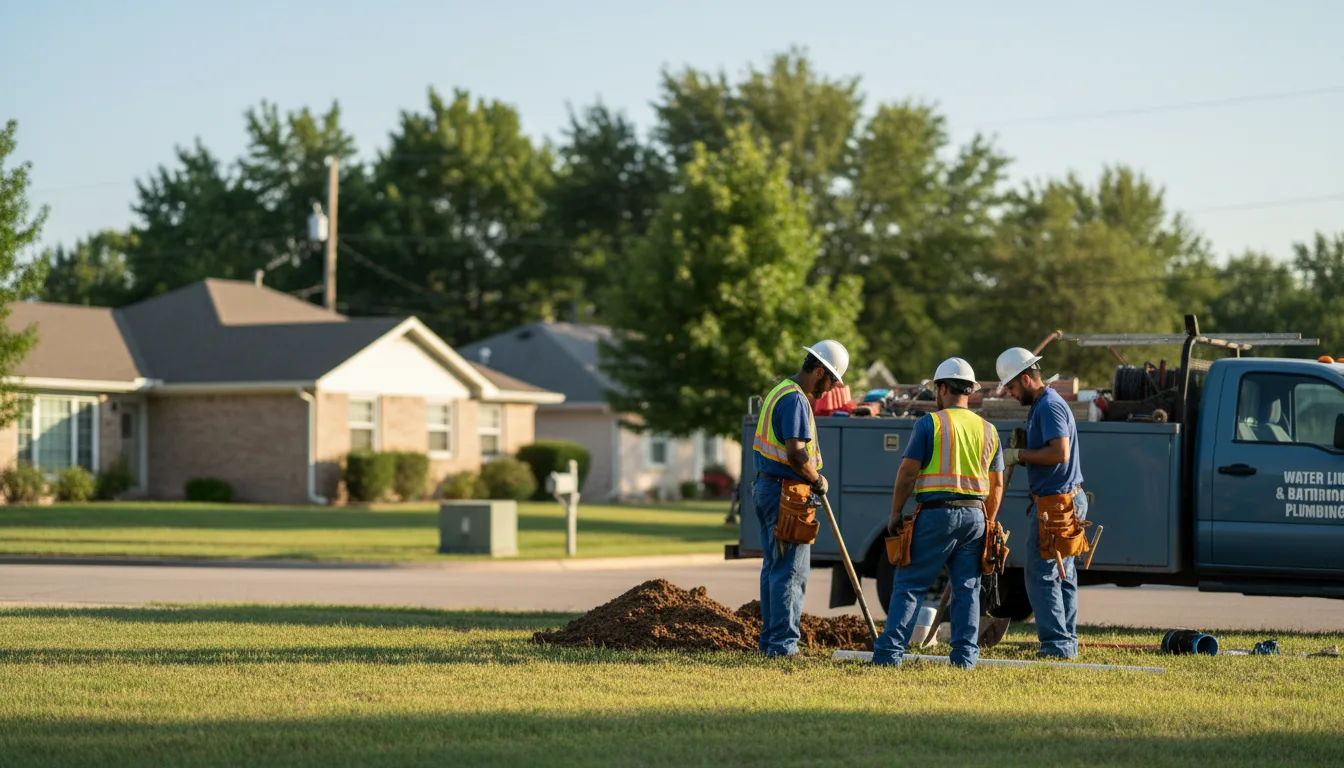Residential water line and bathroom plumbing service in Blanford, IN